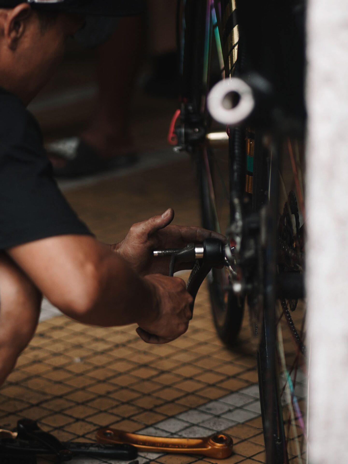 Travail sur un vélo